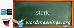 WordMeaning blackboard for sterte